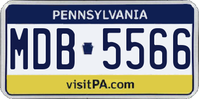 PA license plate MDB5566