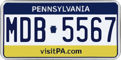 PA license plate MDB5567