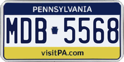 PA license plate MDB5568