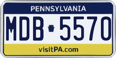 PA license plate MDB5570