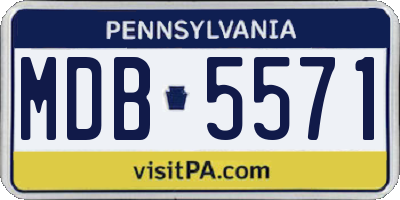 PA license plate MDB5571