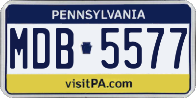 PA license plate MDB5577