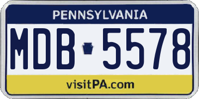 PA license plate MDB5578