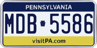 PA license plate MDB5586