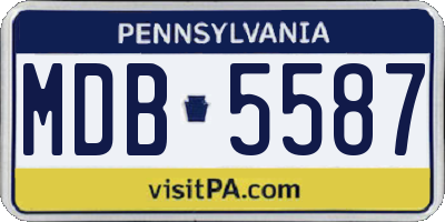 PA license plate MDB5587