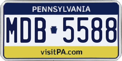 PA license plate MDB5588