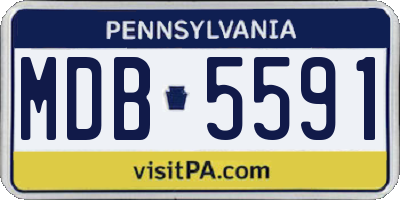 PA license plate MDB5591