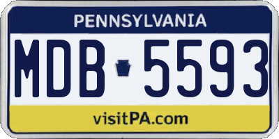 PA license plate MDB5593