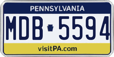 PA license plate MDB5594
