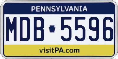 PA license plate MDB5596
