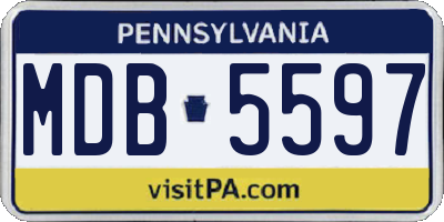 PA license plate MDB5597