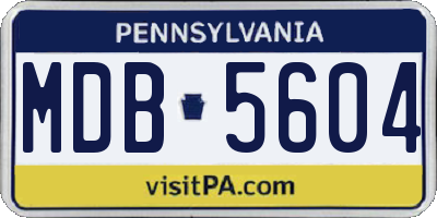 PA license plate MDB5604