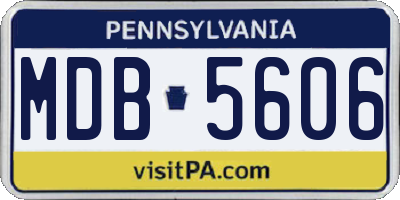 PA license plate MDB5606