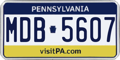 PA license plate MDB5607