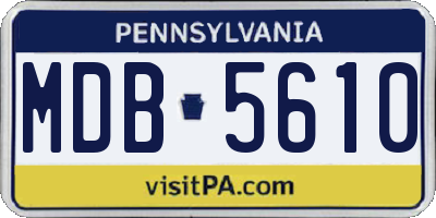 PA license plate MDB5610