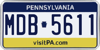 PA license plate MDB5611