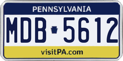PA license plate MDB5612