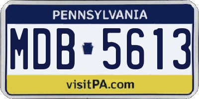 PA license plate MDB5613