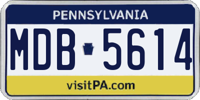 PA license plate MDB5614