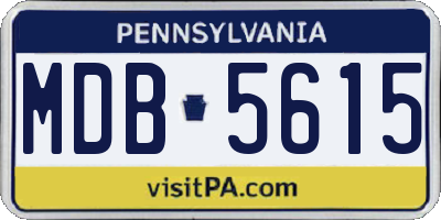 PA license plate MDB5615
