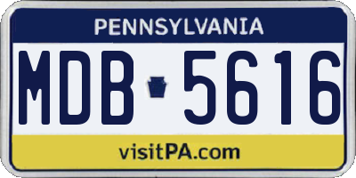 PA license plate MDB5616