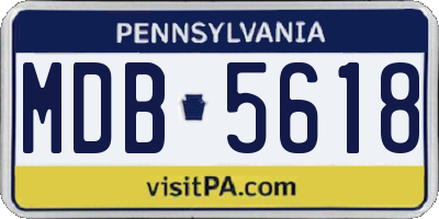 PA license plate MDB5618