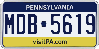 PA license plate MDB5619