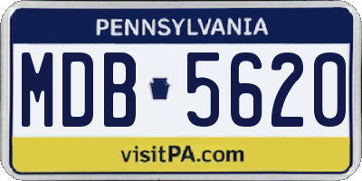PA license plate MDB5620