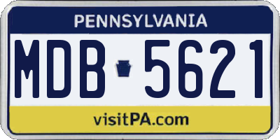 PA license plate MDB5621