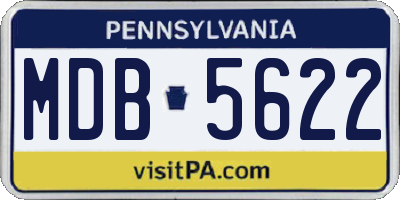 PA license plate MDB5622