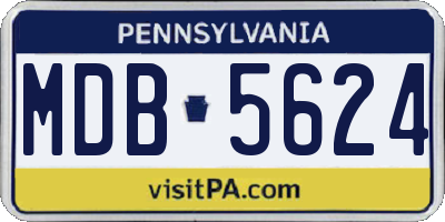 PA license plate MDB5624