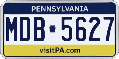 PA license plate MDB5627