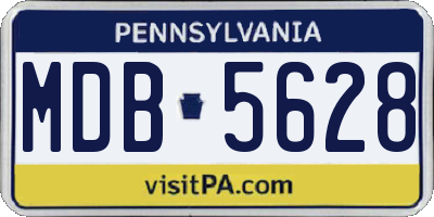 PA license plate MDB5628
