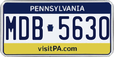 PA license plate MDB5630
