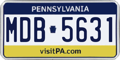 PA license plate MDB5631