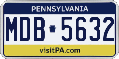 PA license plate MDB5632