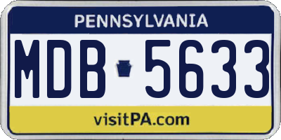 PA license plate MDB5633