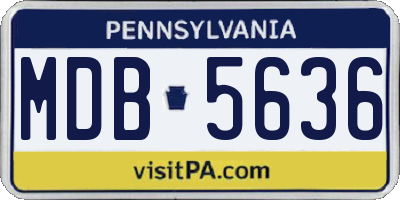 PA license plate MDB5636