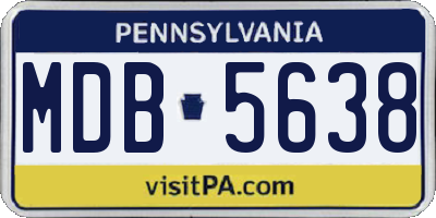 PA license plate MDB5638