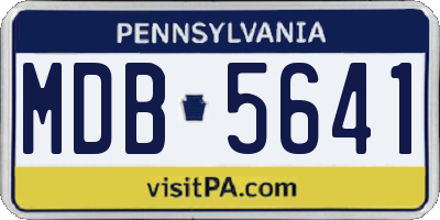 PA license plate MDB5641