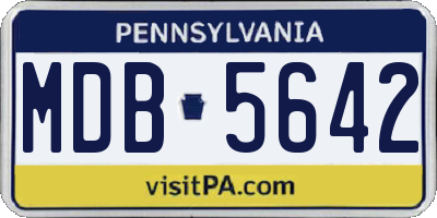 PA license plate MDB5642