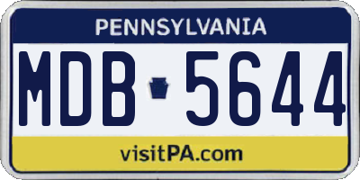 PA license plate MDB5644