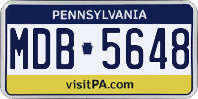 PA license plate MDB5648