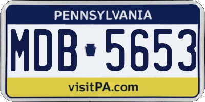 PA license plate MDB5653