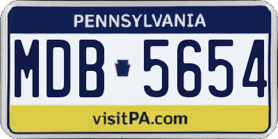 PA license plate MDB5654