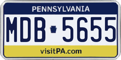 PA license plate MDB5655