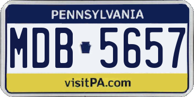 PA license plate MDB5657