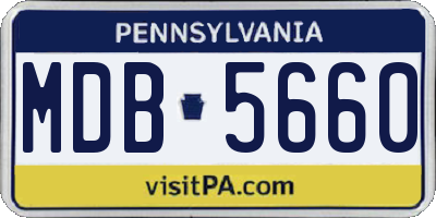PA license plate MDB5660