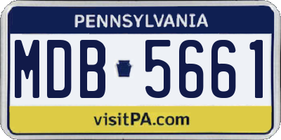 PA license plate MDB5661