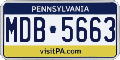 PA license plate MDB5663